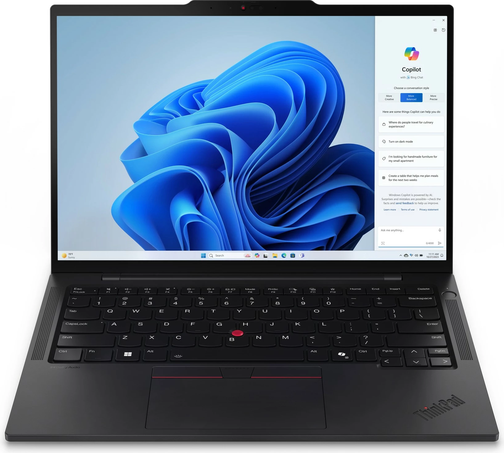Laptop Lenovo ThinkPad T14s Gen 5, Intel Core Ultra 7, 16 GB RAM, 512 GB SSD, 14 inch, Black