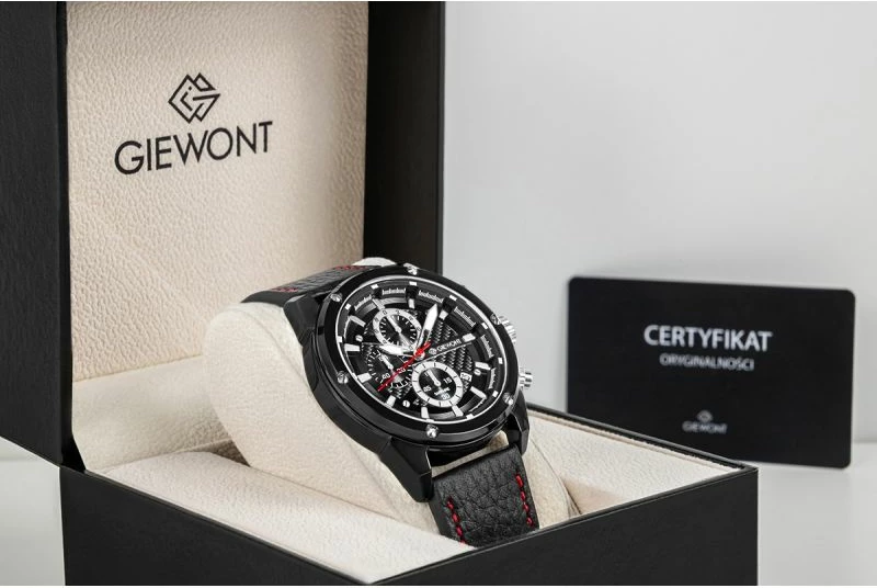 Orë dore meshkuj Giewont GW8810-A1, e zezë