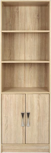 Librari melamine, ngjyrë sonama, me dorezë metalike, FH2027.03, 60x30x180 cm