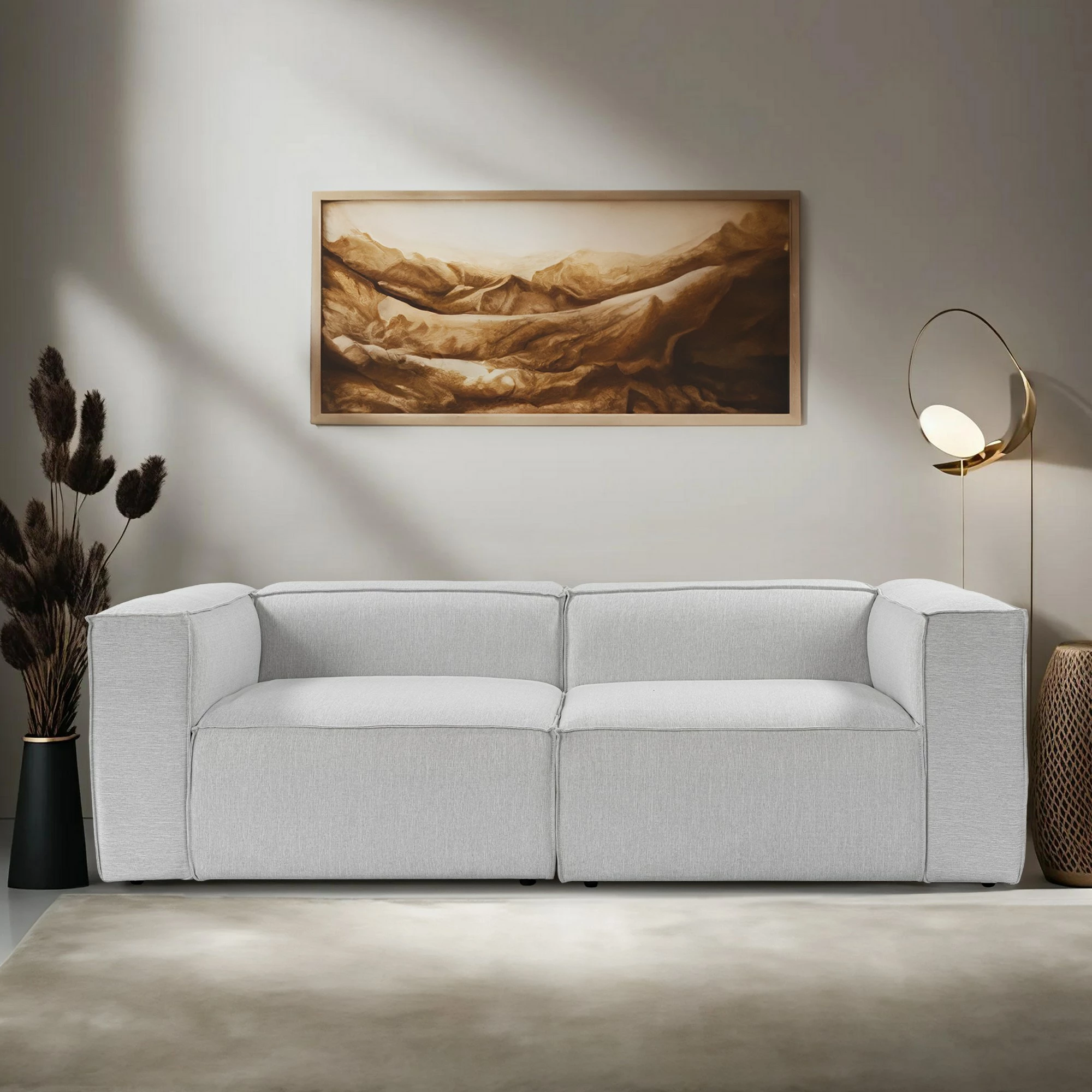Divan dy-vendësh Atelier del Sofa, Fora, ngjyrë gri e çelët