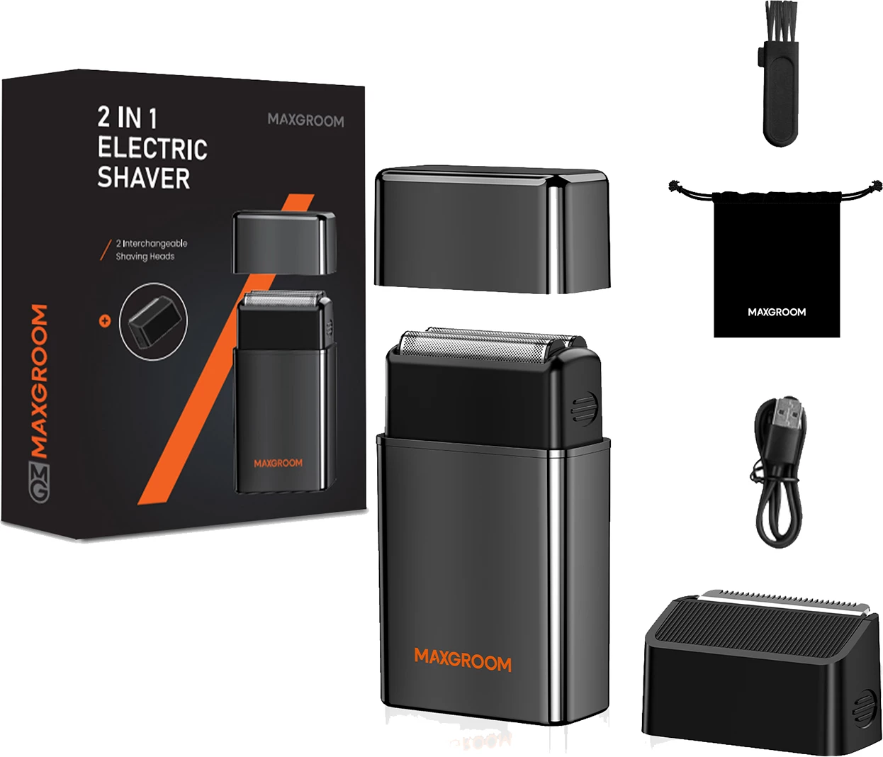 Makinë rroje elektrike 2-n-1 MAXGROOM M-5580, 7000RPM, USB-C, IPX6, 300mAh, e zezë