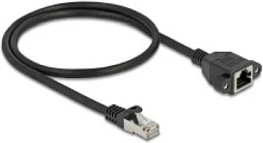 Kablë rrjeti DeLOCK Cat6a, zgjatues RJ45 mashkull-te femër, 0.5 m, e zezë
