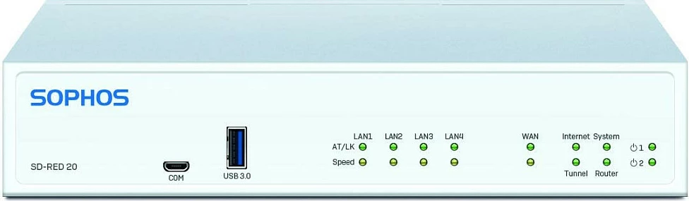 Pajisje rrjeti Sophos SD-RED 20, 4x RJ-45 Gigabit, 2x USB 3.2 Type-A, e bardhë