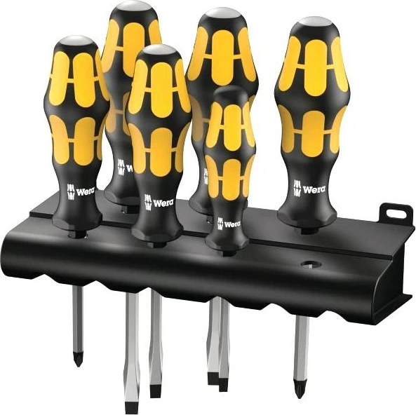 Set kaçavidash Wera 932/6 Kraftform, dorezë ergonomike, 6 copë