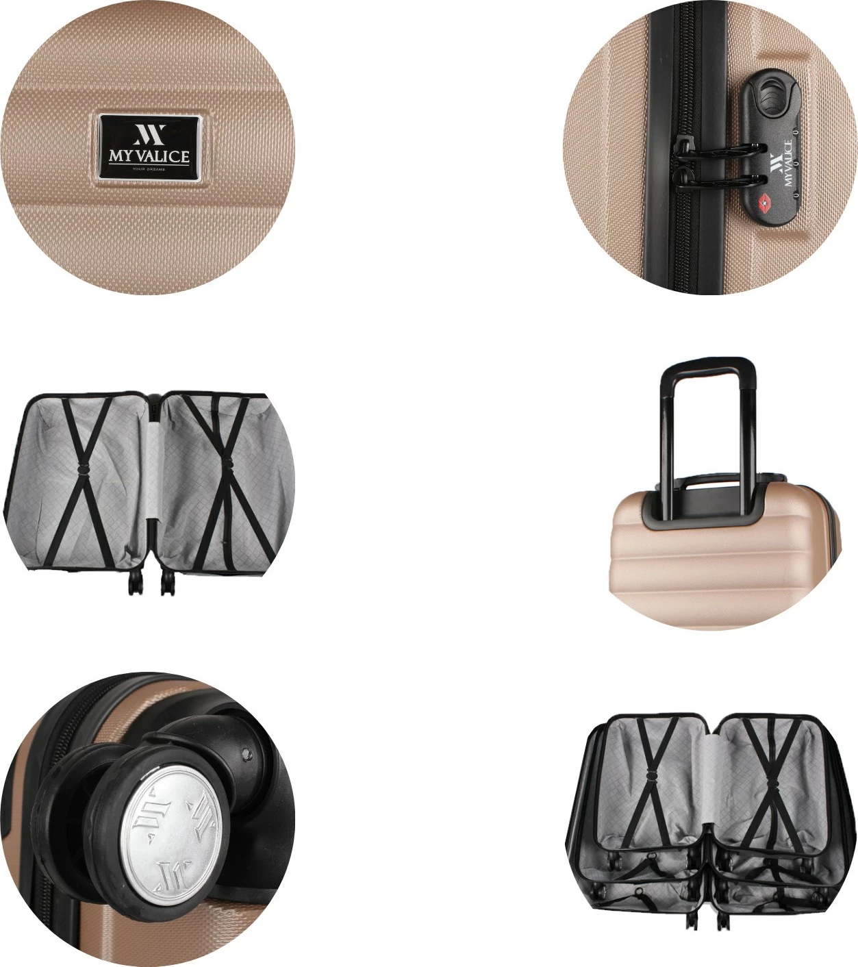 Valixhe udhëtimi ngjyrë ari, Zoozie Bags, 6834