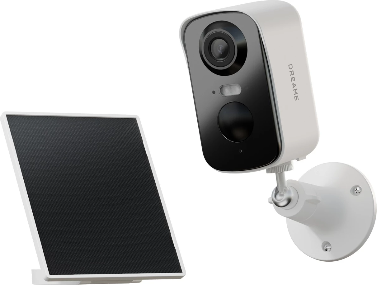 Kamerë sigurie e jashtme Dreame NAVO Care SE 1 OutCam 2.5K 4MP, Wi‑Fi 6, bateri 5200mAh, me panel solar 2W, IP65, e bardhë