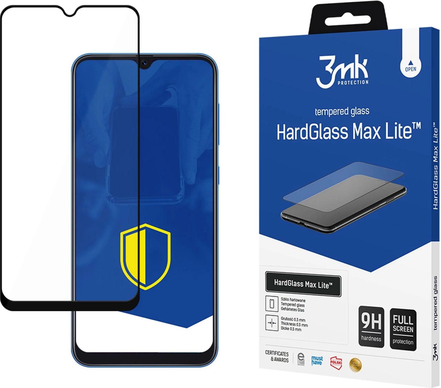 Xham mbrojtës 3mk HardGlass Max Lite për Samsung Galaxy A50, Transparent