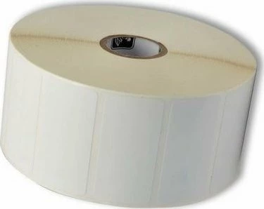 Etiketë termotransferi Zebra PolyPro 3000T 55x35mm, ngjitës permanent, bërthamë 25mm, transparente, paketë 8400 copë (4 rrotulla)