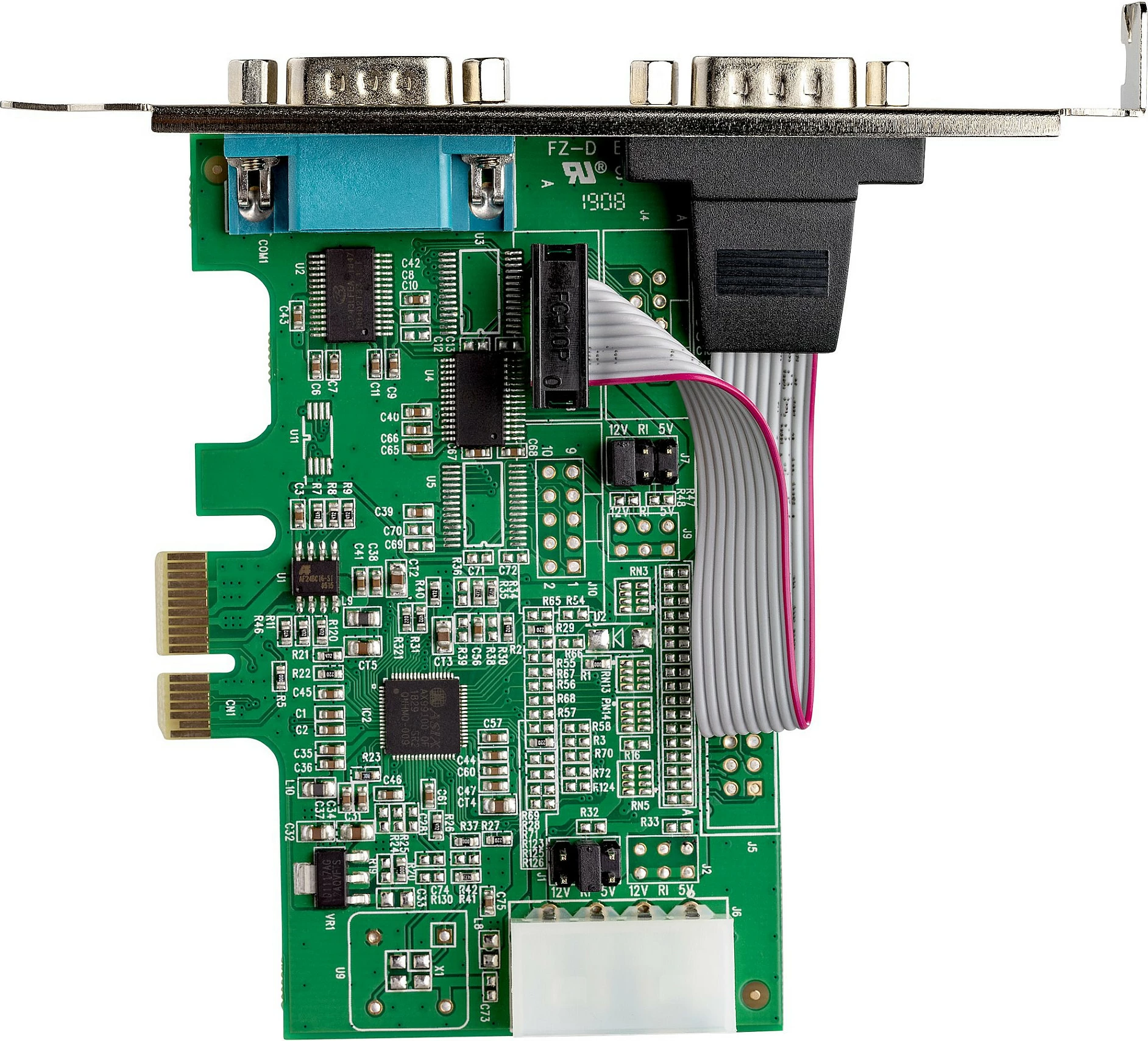 Kartë PCIe Seriale StarTech 2-Port RS-232, 16950 UART, FIFO 256B, e gjelbër