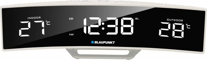 Orë alarmi me radio Blaupunkt CR12WH, FM, sensor temperature, e zezë/e bardhë