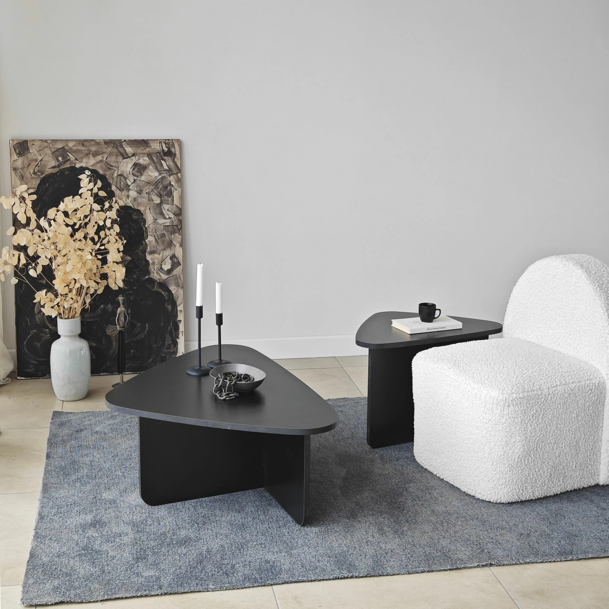 Set tavolinash kafeje Skye Decor, Ballare, e zezë