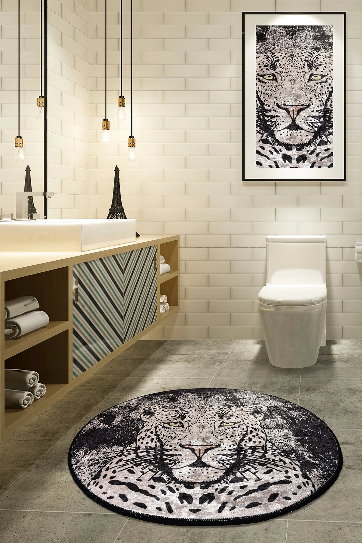 Tapet banjoje Mijölnir, Tiger, shumëngjyrësh, 140cm