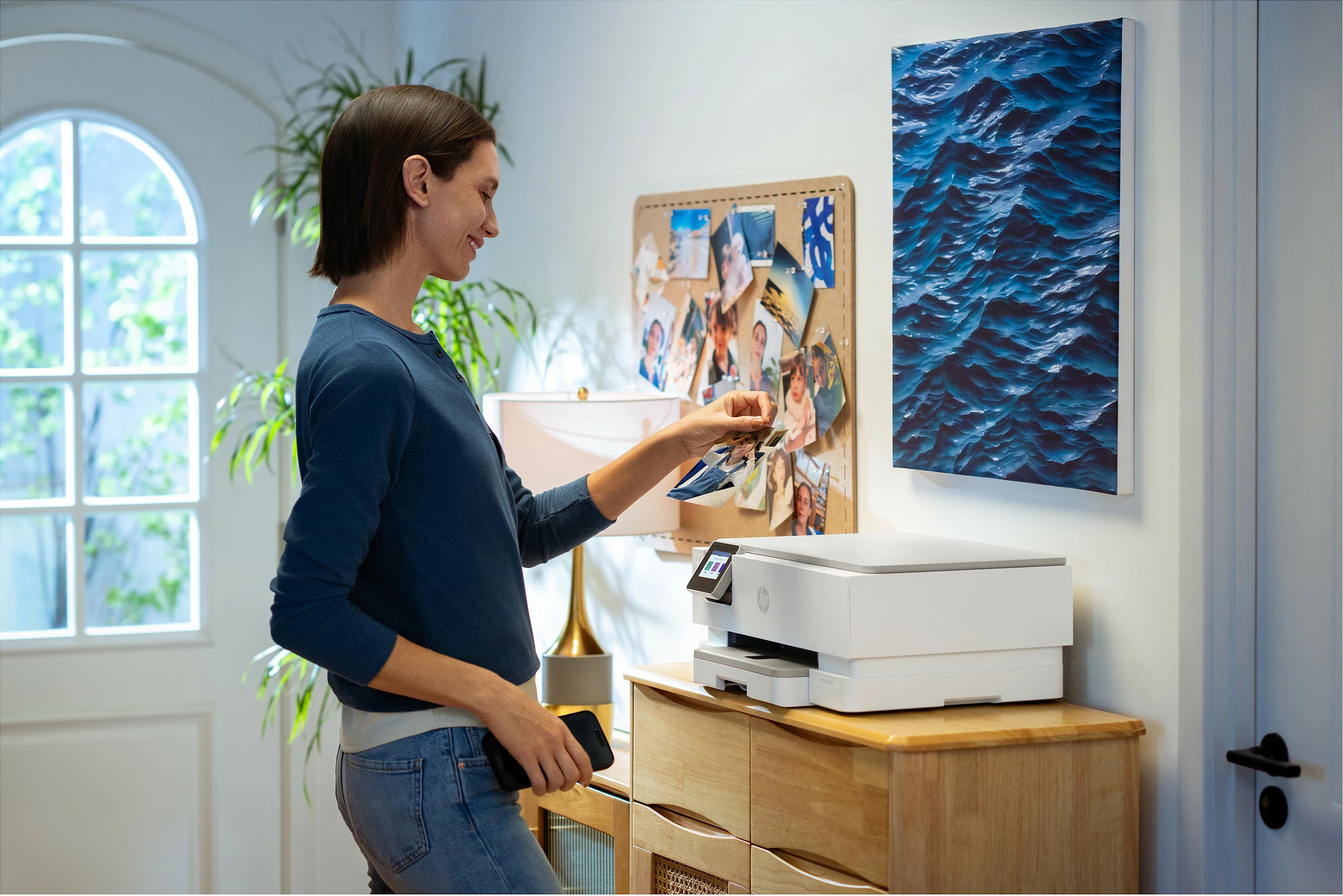 Printer multifunksional HP ENVY Photo 7230, wireless, inkjet me ngjyra, ADF 35 fletë, Light Portobello