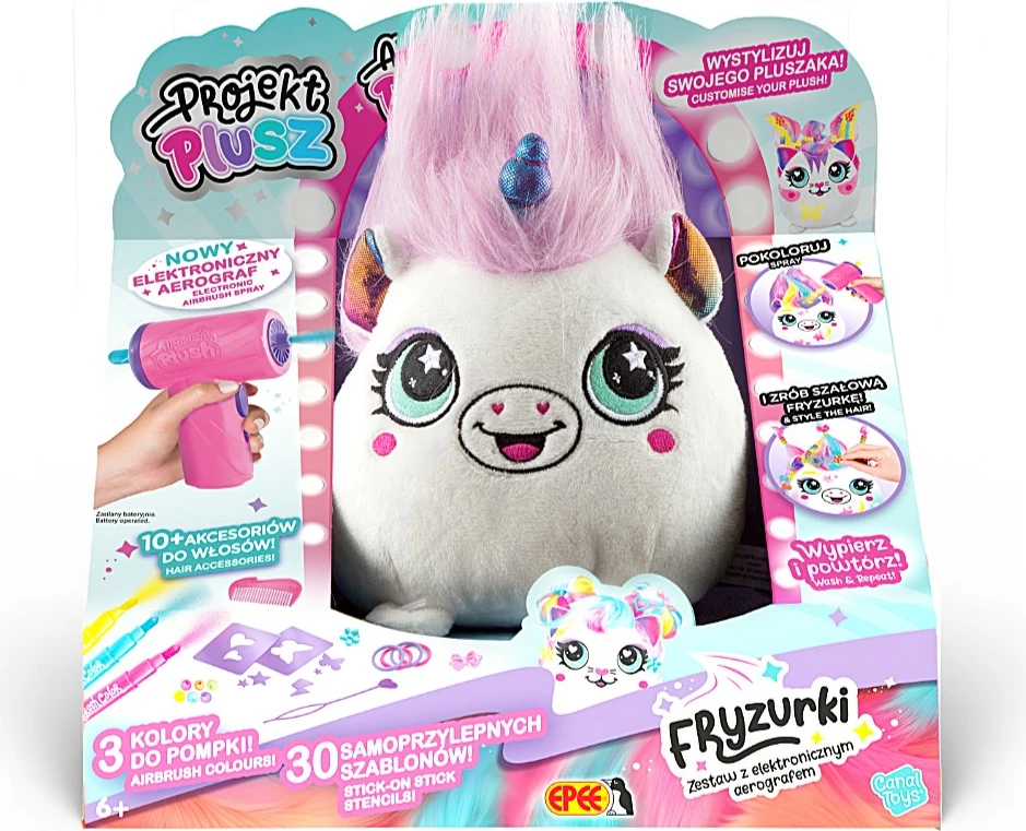 Set lodër plushe Epee Project Plusz Fryzurki me aerograf elektronik, shumëngjyrësh