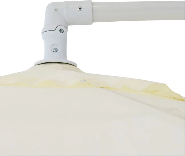 Ombrellë e varur D300x237cm. Rrumbullake me 4 këmbë në bazë FH6008