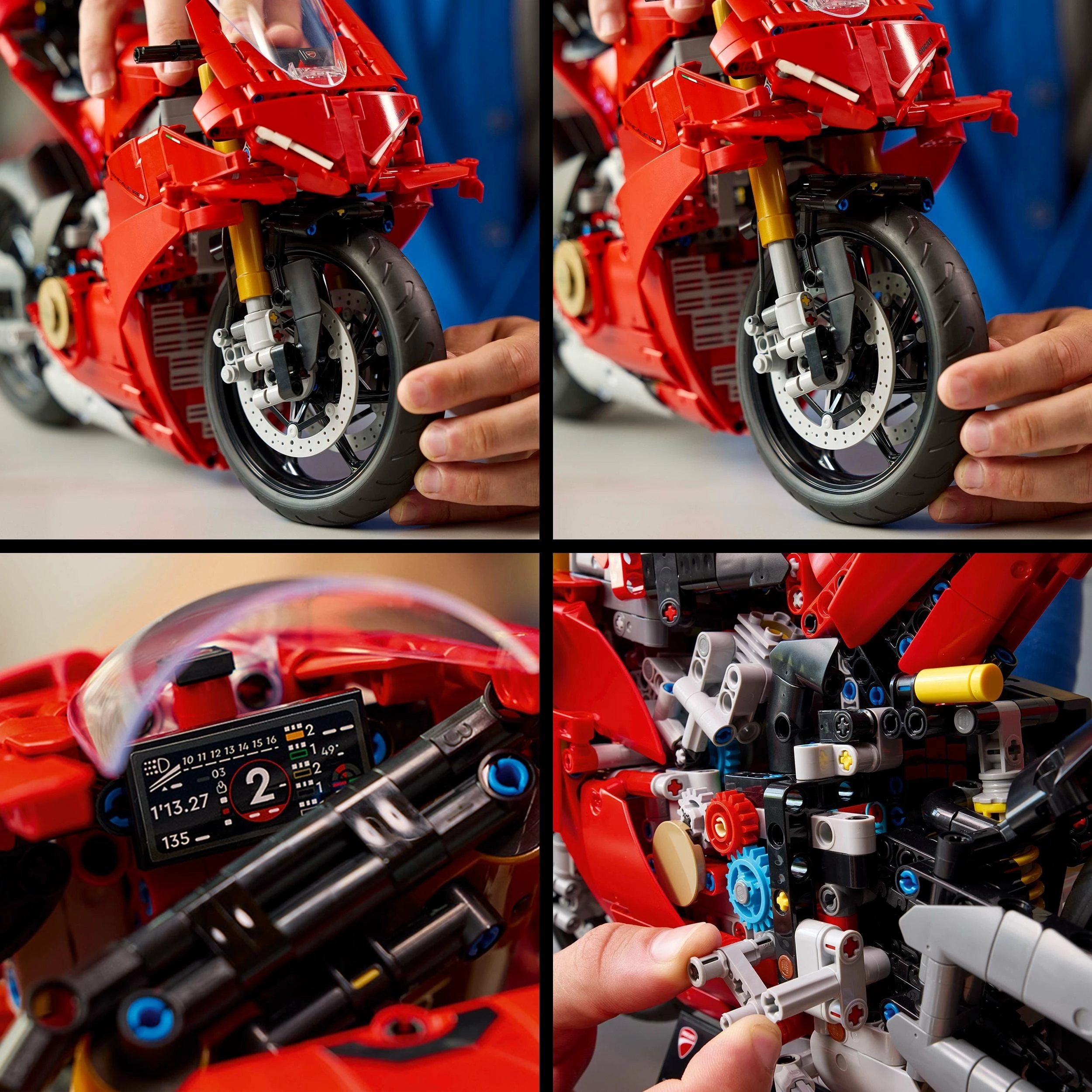 Set LEGO Technic motoçikletë Ducati Panigale V4 S 42202, 1603 pjesë, e kuqe