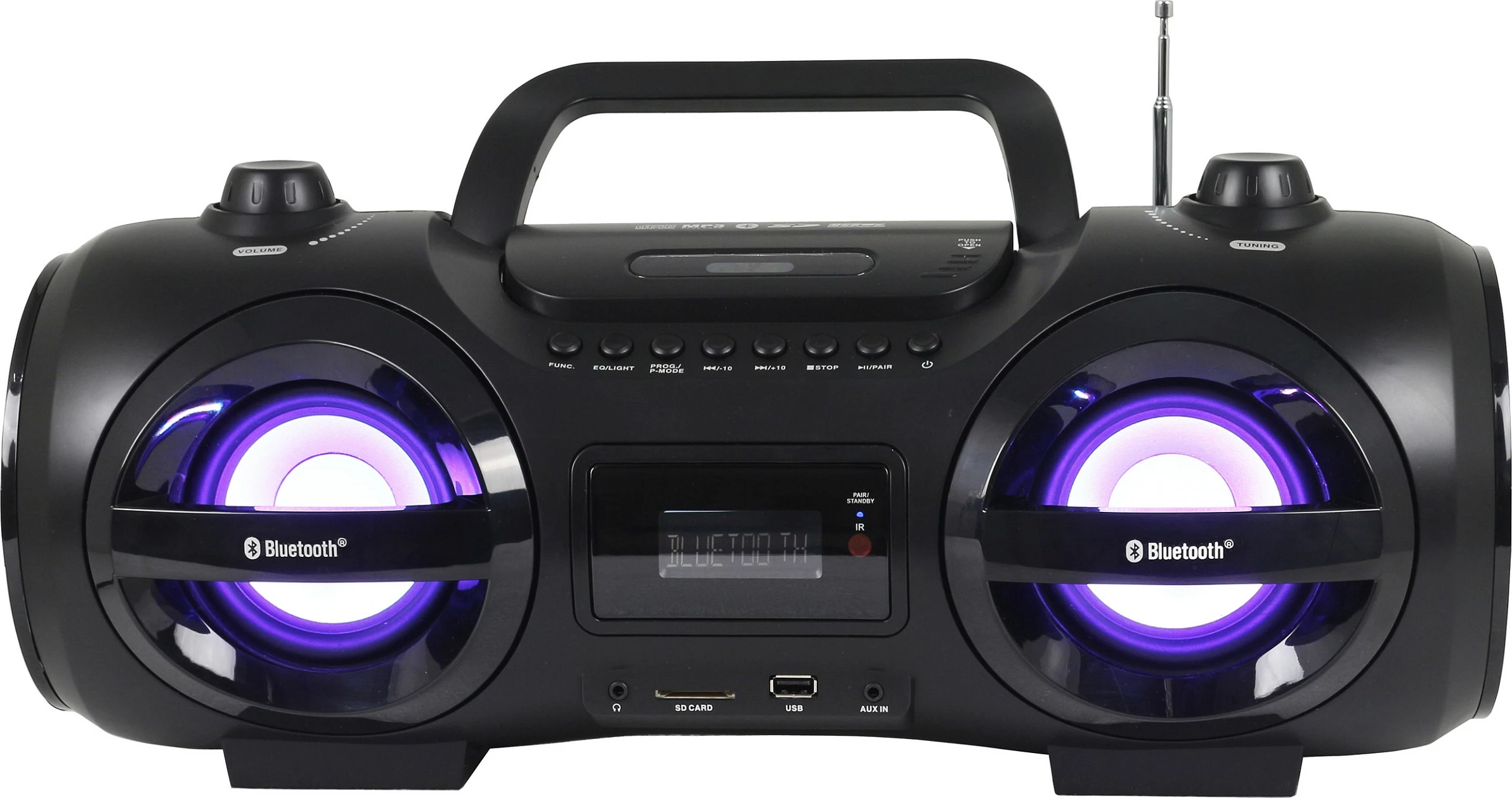 Altoparlant portativ REFLEXION CDR900BT, CD/USB/Radio FM, Bluetooth, Black/Orange