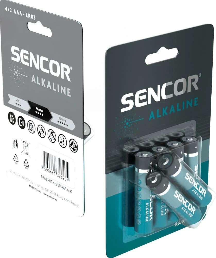 Bateri Sencor SBA LR03 4+2BP AAA Alk, 6 copë