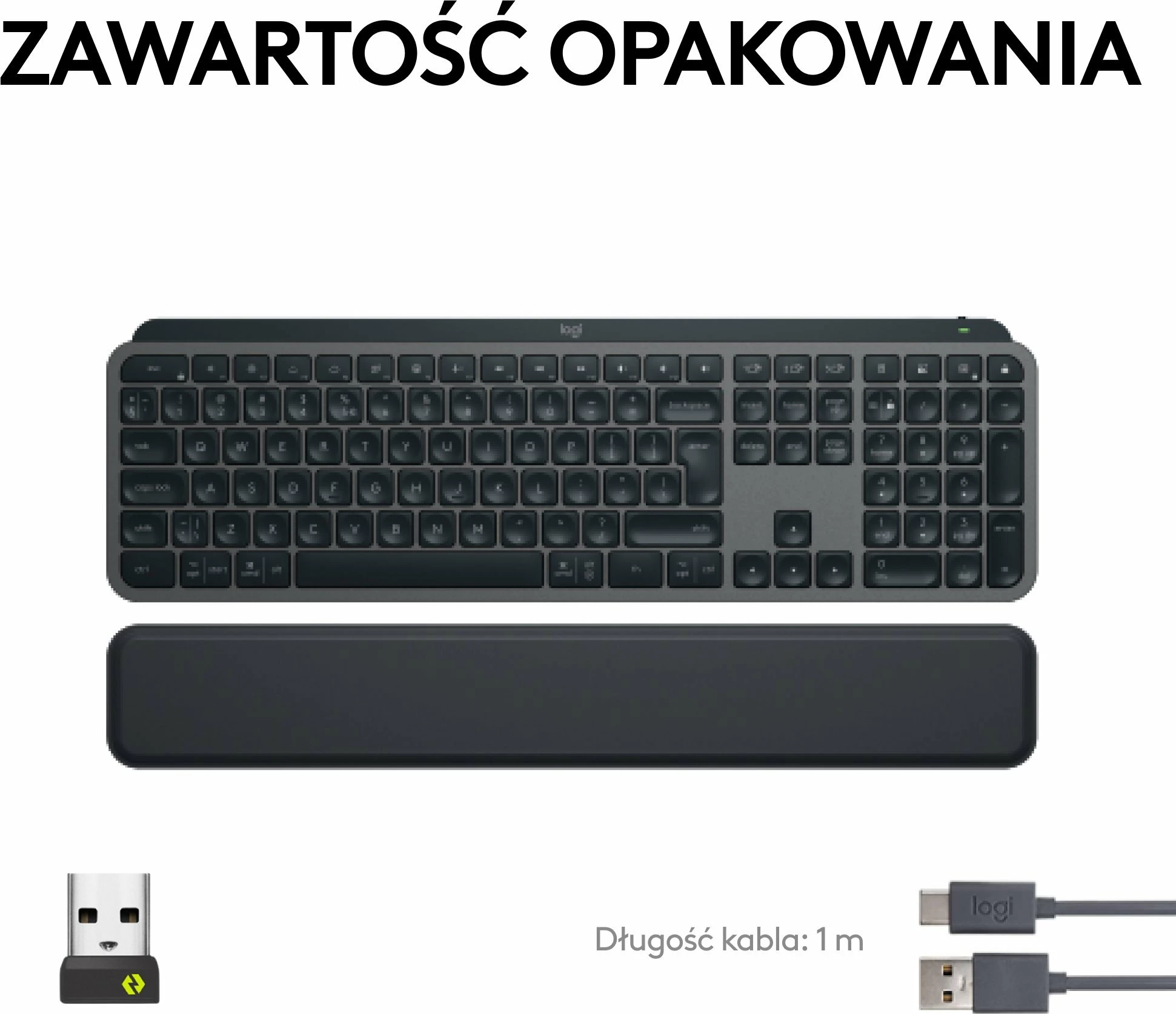 Tastierë wireless Logitech MX Keys S Plus US, me ndriçim, me numpad, me mbështetëse kyçi, Graphite (920-011589)