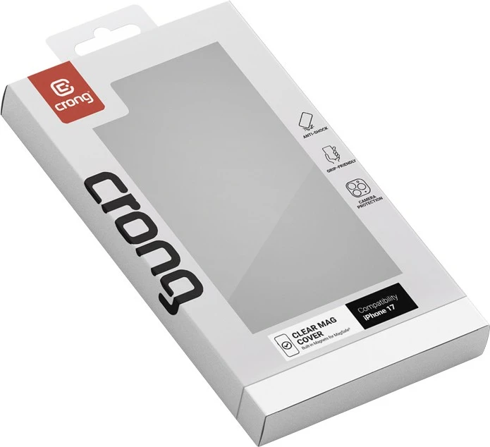 Mbështjellës CRONG Clear MAG Cover CRGCLRMIP1763TRS për iPhone 17, me magnet MagSafe, transparent