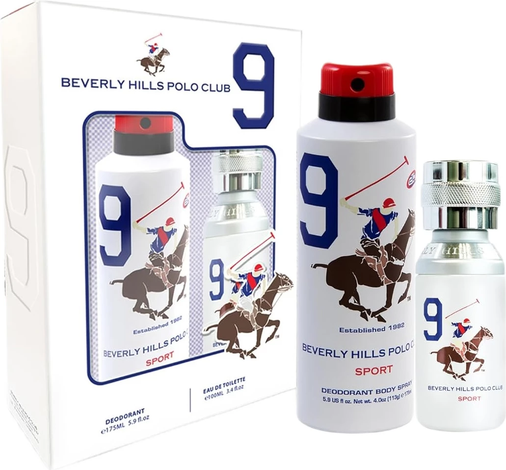 Set Eau de Toilette dhe deodorant për meshkuj Beverly Hills Polo Club Men Sport Nine 100ml + 175ml
