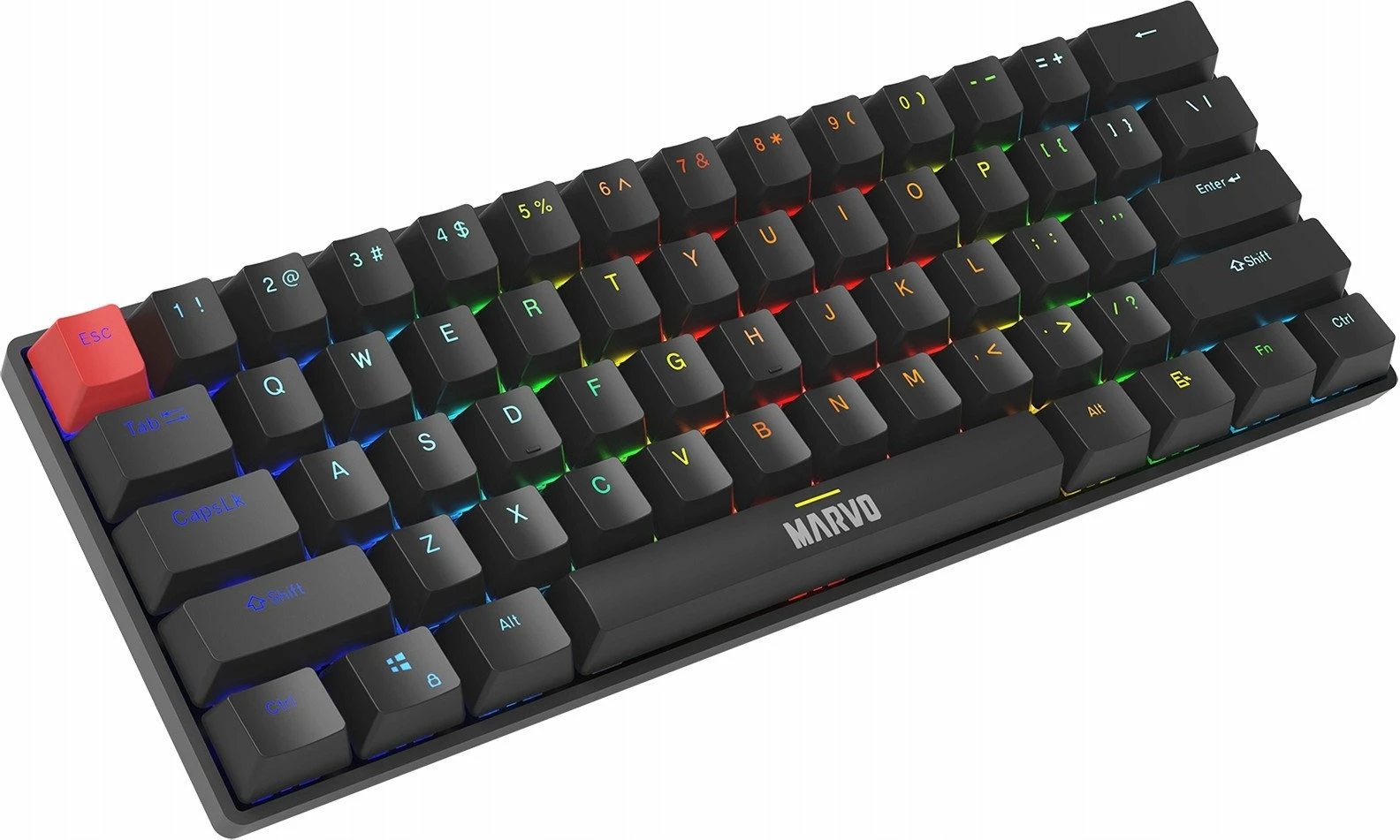 Tastierë mekanike Marvo Saber 61 KG933G EN, 60%, RGB, ZDZ Red, US layout, e zezë