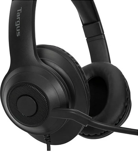 Kufje me tela Targus Wired Stereo Headset, USB, mikrofon boom, e zezë