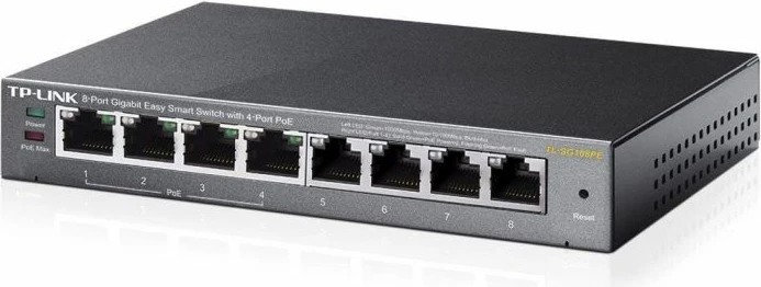 Switch TP-LINK TL-SG108PE, 8-Port Gigabit PoE Easy Smart Managed, 4x PoE 53W, i zi