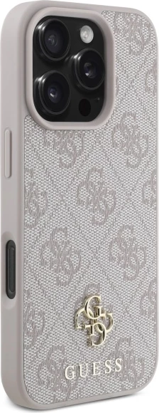 Mbështjellës, Guess 4G Small Classic MagSafe, iPhone 16 Pro 6.3", magnetik MagSafe, hardcase TPU/PC, rozë