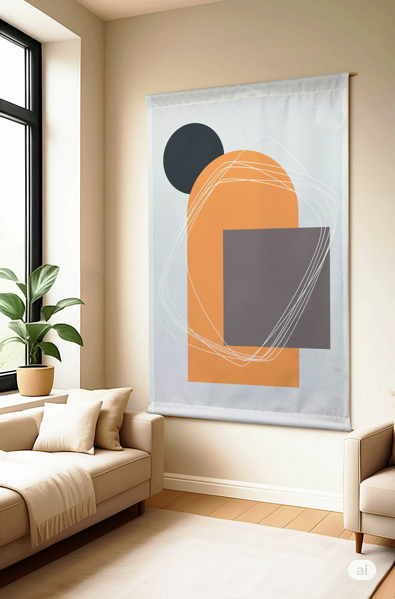 Pikturë dekorative poliestër, Wallity Polybaby 15, 145x200