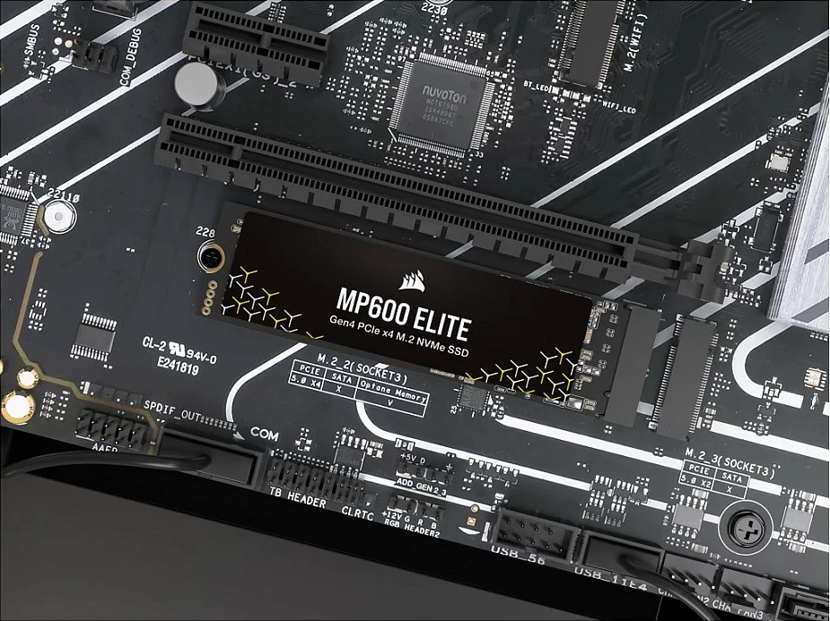 SSD Corsair MP600 ELITE, 1TB, M.2 NVMe PCIe 4.0, 2280, e zezë