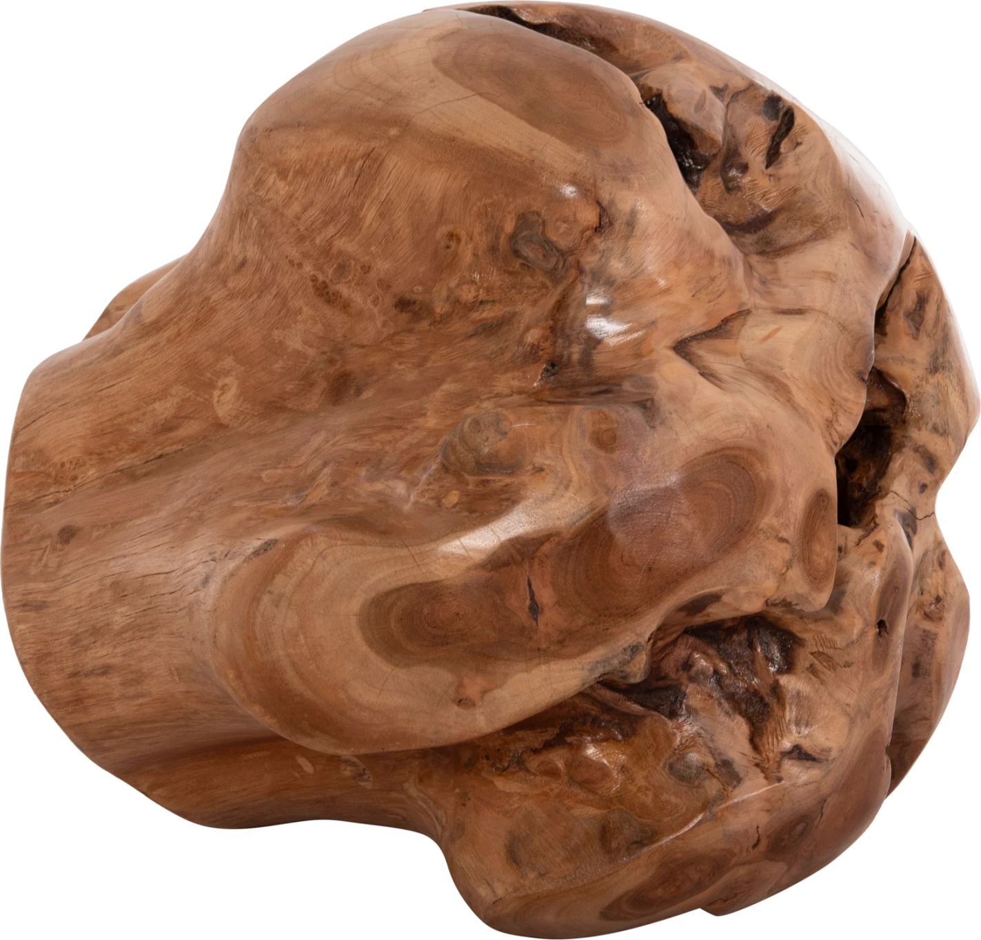 Dekor për dysheme CLEMOR, sferë prej druri tik, ngjyrë natyrale, Φ40cm