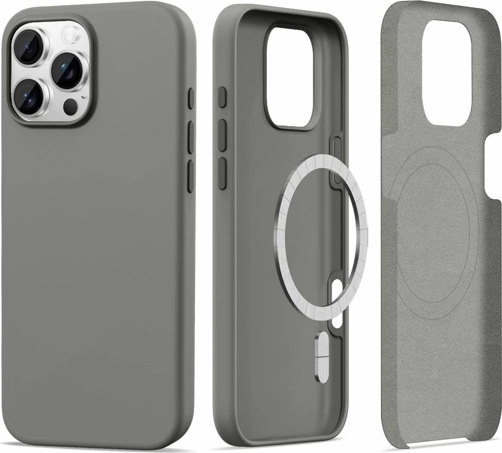 Mbështjellës Tech-Protect Silicone MagSafe për iPhone 16 Pro Max, Gri