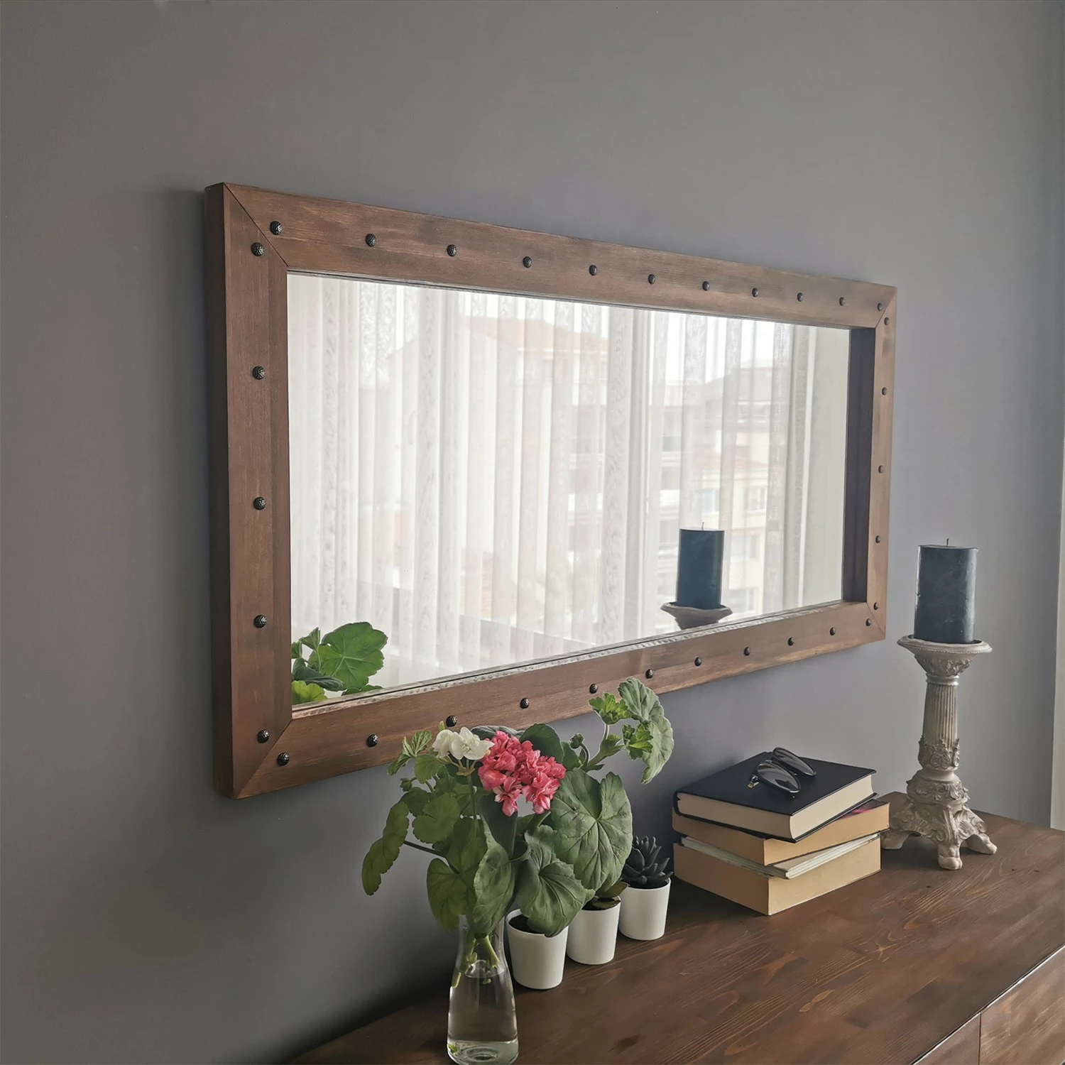Pasqyrë Hanah Home, ngjyrë arre, Z11050CV, 110x50x3 cm