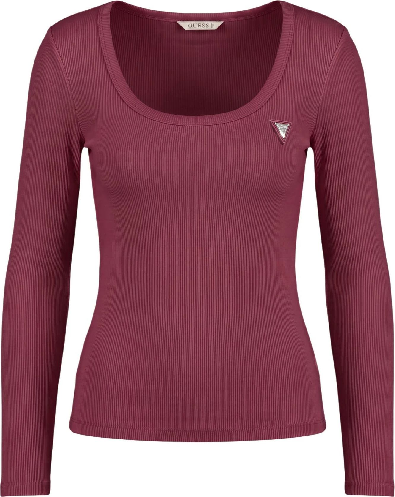 Maicë me mëngë të gjata Guess COLETTE LS RIB TOP V4BP07 K8RT2, për femra, bordeaux [Madhësia: M]
