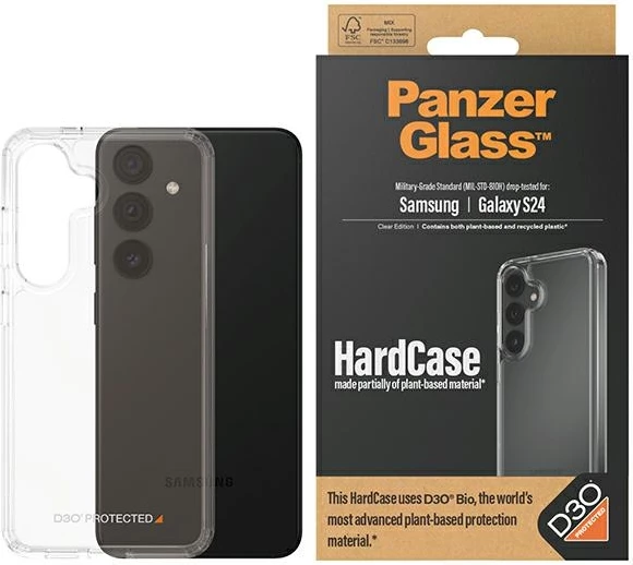 Mbështjellës PanzerGlass HardCase për Samsung Galaxy S24, transparent