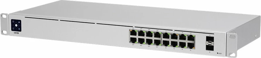Switch Ubiquiti UniFi Standard 16 PoE, 16x Gigabit, 2x SFP, 60W, Rackmount 1U, Gri