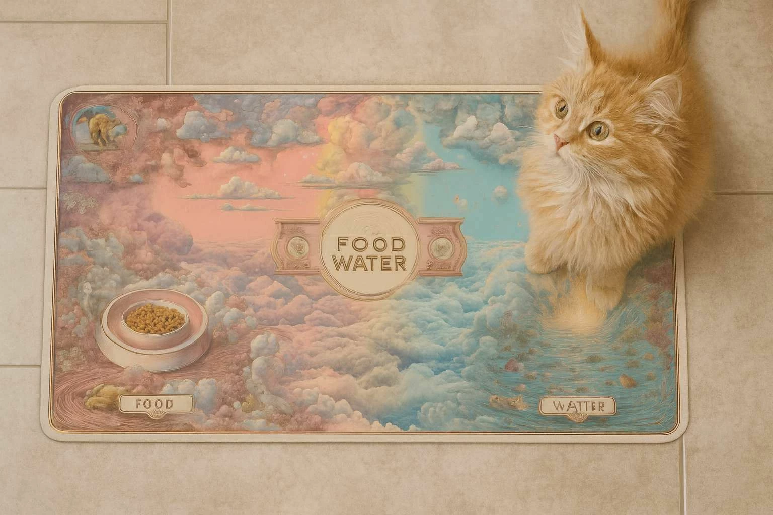 Tapet ushqimi për kafshë, shumëngjyrësh, Paws & Whiskers, Paspet9, 40x70cm