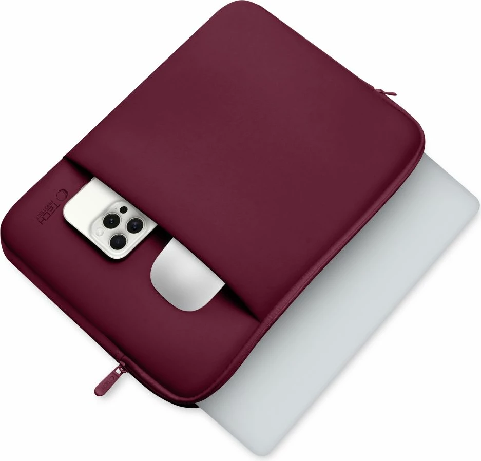 Mbështjellës laptopi Tech-Protect Neoprene 15-16 inç, Kuq e errët