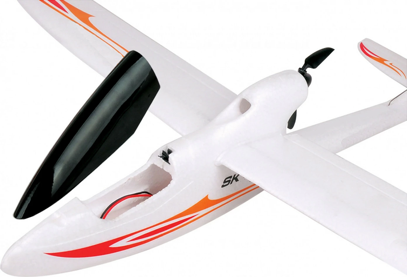 Aeroplan RC AMEWI Skyrunner V3, glajder elektrik me gyro, 7.4V 300mAh, kuq/bardhë