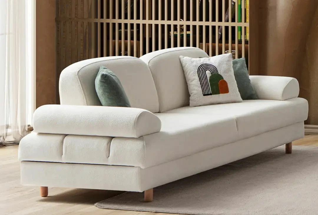 Divan-krevat treshe, Atelier del Sofa, Aries, i bardhë