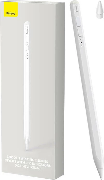 Stylus Baseus Smooth Writing 2 me LED, për iPad, i bardhë