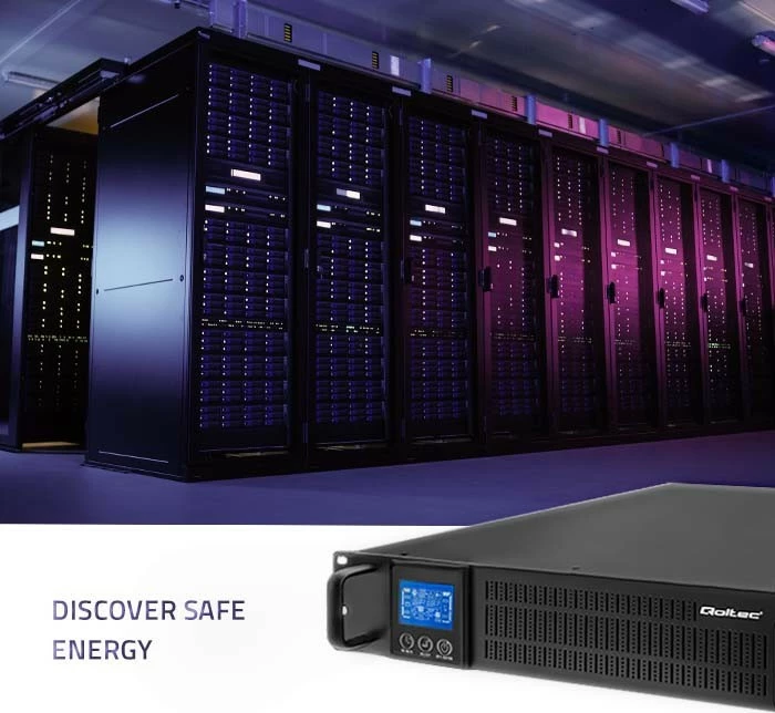 UPS rack Qoltec 3kVA 2400W me LCD, i zi