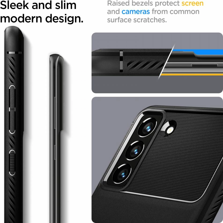 Mbështjellës Spigen Rugged Armor për Samsung Galaxy S21 FE, Matte Black