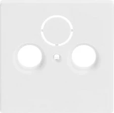 Prizë muri SAT/TV/Radio Busch-Jaeger 1743-884, 2 dalje, 63x63 mm, e bardhë mat