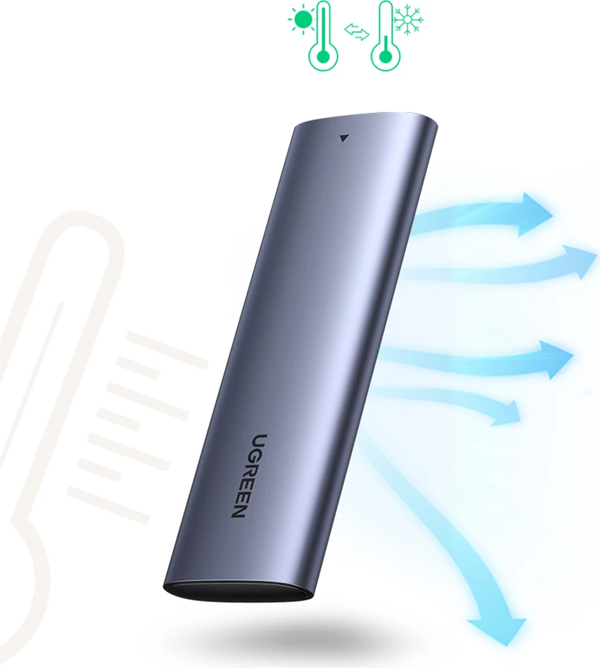 Kasë Ugreen CM400 për SSD M.2 B-Key SATA, USB 3.2, 5Gbps, Gri