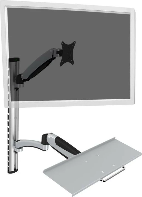 Krah muri për monitor dhe tastierë Digitus DA-90354, deri 27", 8 kg, VESA 75x75/100x100, zi/gri