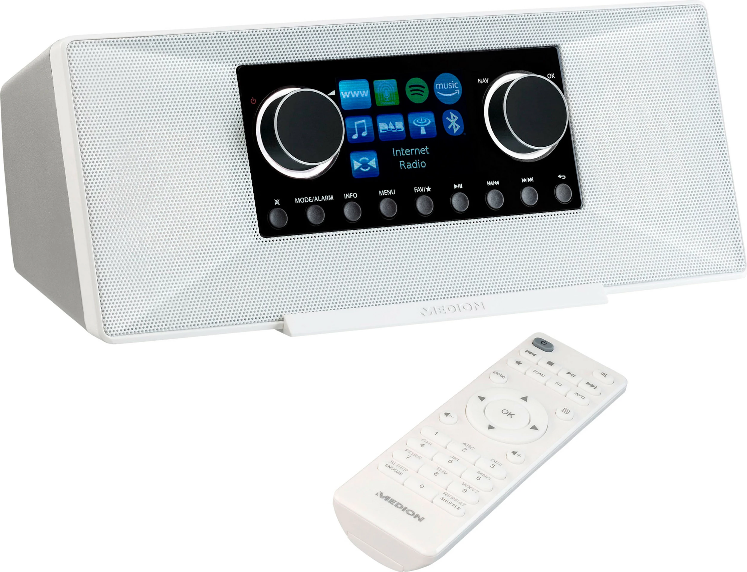 Radio internet Medion LIFE P85333, DAB+/FM/AM, 12 W, ekran 7.1", Bluetooth/Wi‑Fi, e bardhë