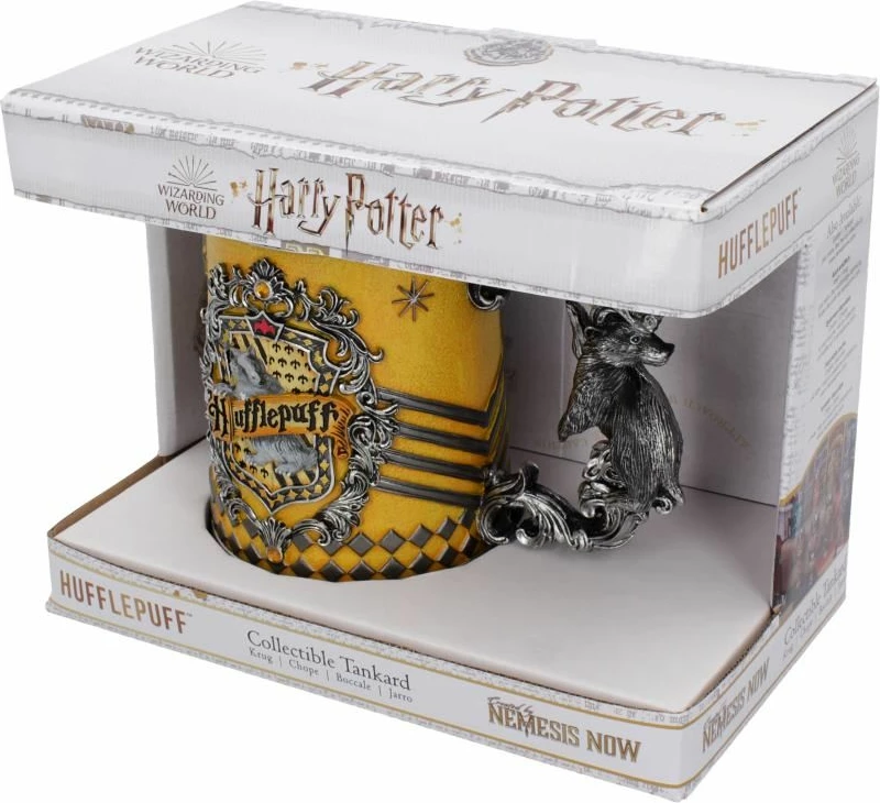 Kupë NEMESIS NOW Harry Potter Hufflepuff 600 ml, 15.5 cm, verdhë/zi