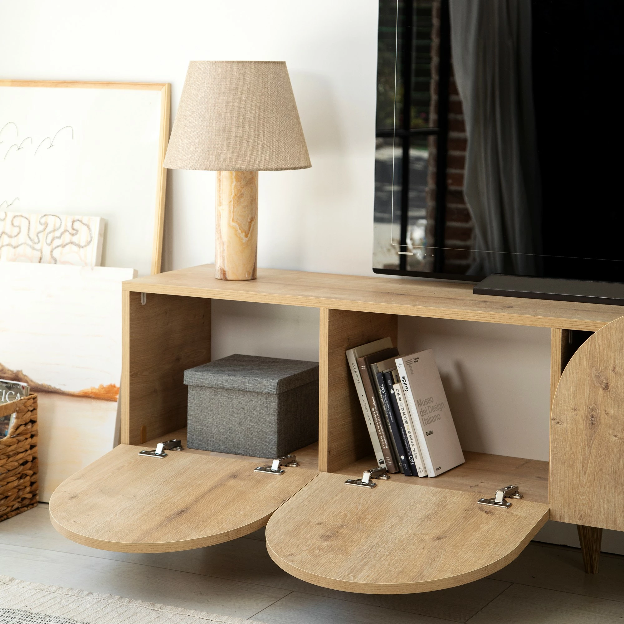 Komodë TV Hanah Home, Mesta - ngjyrë lisi, v2